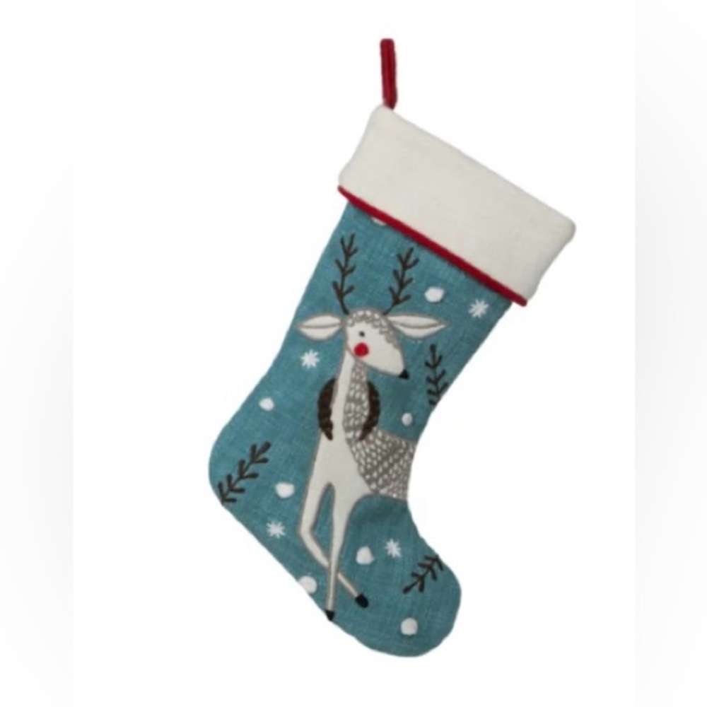 New Christopher Collection-Arctic Woodland Deer Embroidered Stocking